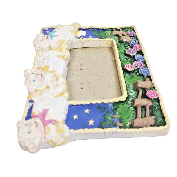 Vintage COUNTING SHEEP Lambs Kids Photo Frame by Figi Graphics Easel Back - Picture 6 of 8